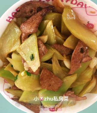 爆莴苣猪肝的做法步骤：5