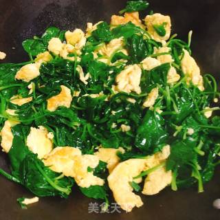 菠菜炒蛋的做法步骤：7