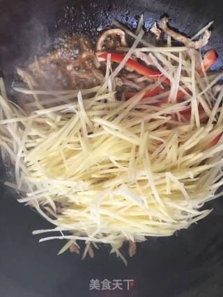 土豆丝炒肉丝的做法步骤：7