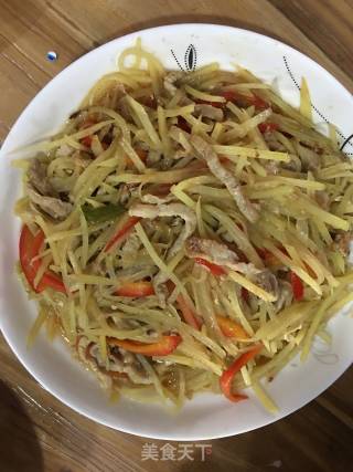 土豆丝炒肉丝的做法步骤：9