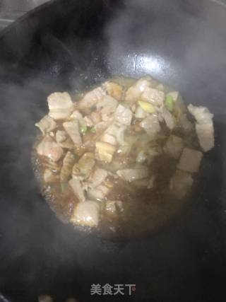 肉片炒花菜的做法步骤：4