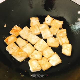 青蒜炒豆腐的做法步骤：4