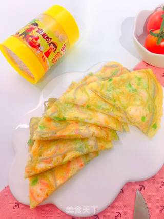 鲜虾面条蛋饼的做法步骤：9