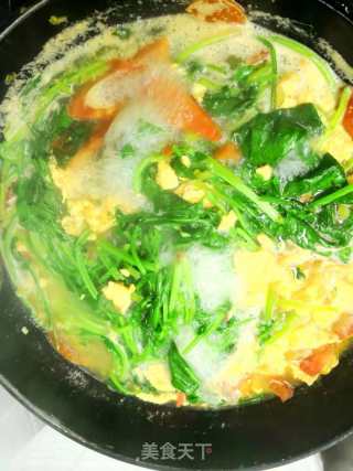 西红柿鸡蛋菠菜汤——开芯苞谷的做法步骤：6