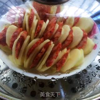 清蒸土豆夹腊肠的做法步骤：5