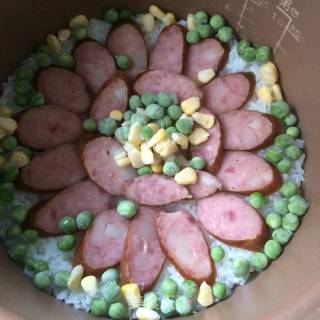 低脂红肠焖饭的做法步骤：5