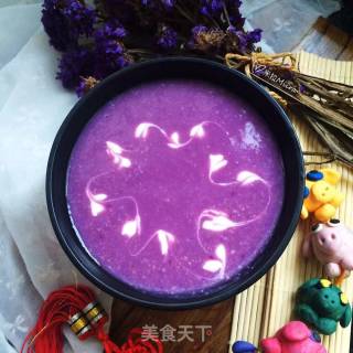 拉花紫薯燕麦糊的做法步骤：8