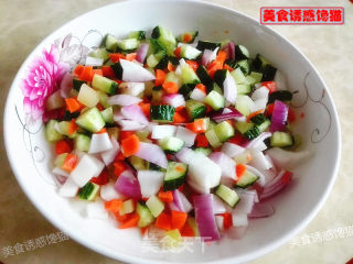 火腿西兰花彩蔬的做法步骤：2