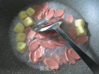 小油豆腐火腿肠煮粉丝的做法步骤：4