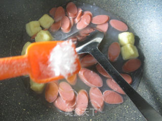 小油豆腐火腿肠煮粉丝的做法步骤：7