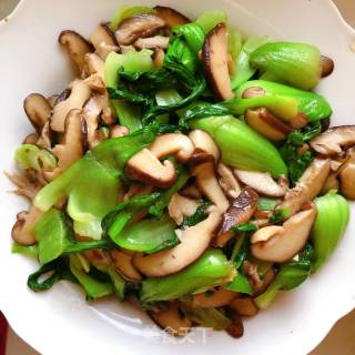 香菇油菜的做法步骤：4