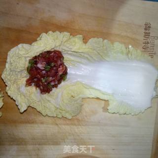 蒸白菜肉卷的做法步骤：3