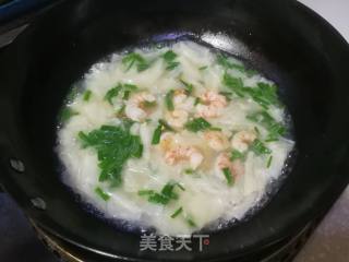虾仁面皮汤的做法步骤：5