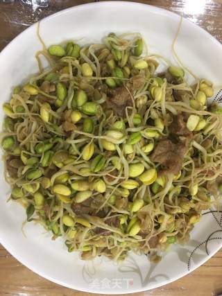 牛肉炒豆芽的做法步骤：10