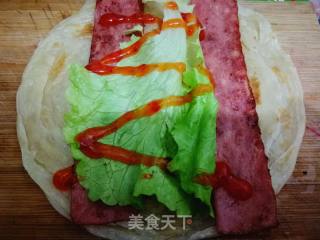 培根生菜手抓饼的做法步骤：6
