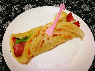 培根生菜手抓饼的做法步骤：8