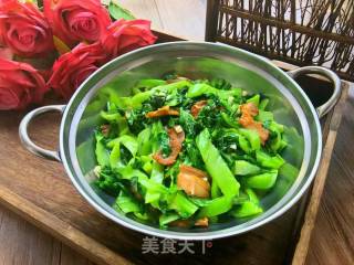 五花肉炒芥菜的做法步骤：11