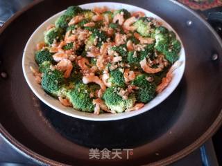 虾米蒸西兰花的做法步骤：10