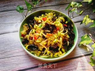 黄豆芽炒木耳的做法步骤：9