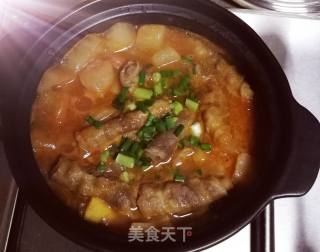 茄汁萝卜肥牛煲的做法步骤：5