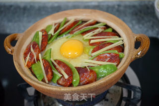 美食节腊肠荷兰豆煲仔饭的做法步骤：10