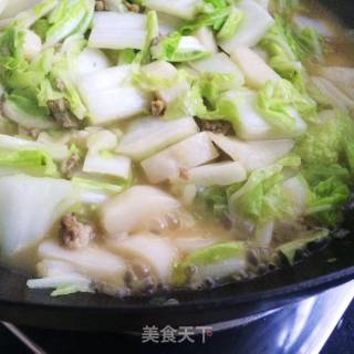 肉末白菜炖年糕的做法步骤：8