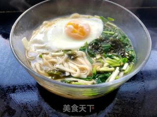 快手蒜黄酸汤面的做法步骤：7