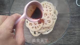 炝拌葱油藕片的做法步骤：5