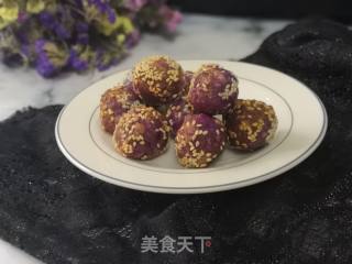 紫色诱惑——紫薯球的做法步骤：5