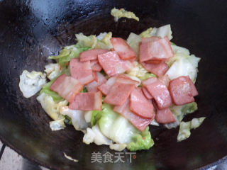 培根炒圆白菜的做法步骤：8