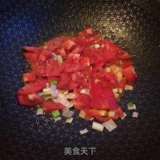番茄鸡蛋烩面片的做法步骤：3