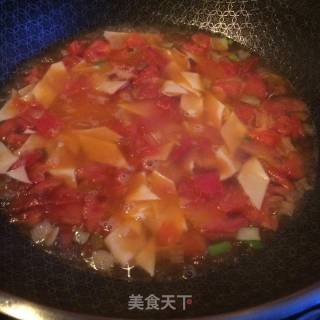 番茄鸡蛋烩面片的做法步骤：5