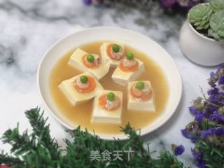 嫩豆腐蒸虾的做法步骤：4