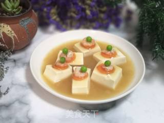 嫩豆腐蒸虾的做法步骤：6