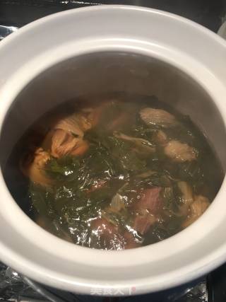 蚝干陈皮无花果煲菜干的做法步骤：9