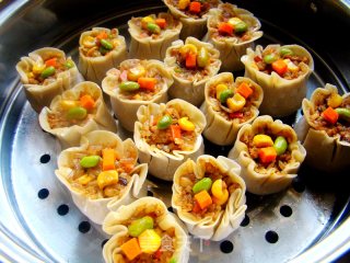 饺子皮糯米烧卖的做法步骤：14