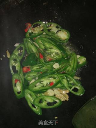 青椒炒猪肚的做法步骤：5
