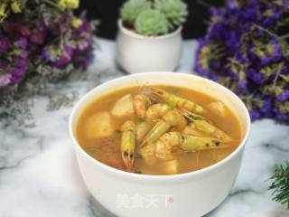 蘑菇豆腐虾汤的做法步骤：7