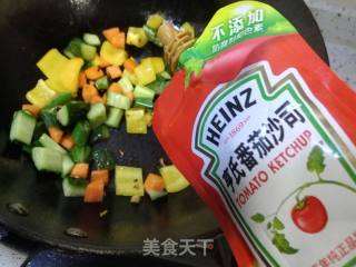 番茄炒蔬丁的做法步骤：6