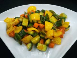 番茄炒蔬丁的做法步骤：7