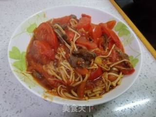 番茄金针菇牛肉的做法步骤：8