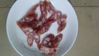 教你炒菜――荷兰豆炒腊肠的做法步骤：2