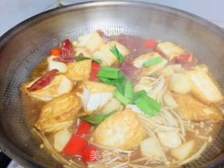 腊肠烩豆腐的做法步骤：4