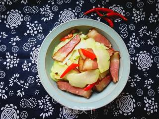 佛手瓜炒腊肉的做法步骤：12