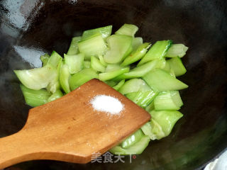 腊肠炒油菜的做法步骤：6