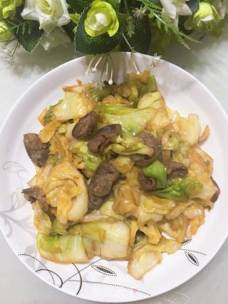 腊肠炒包菜的做法步骤：8