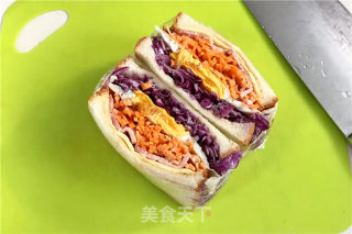 蔬菜煎蛋三明治的做法步骤：10