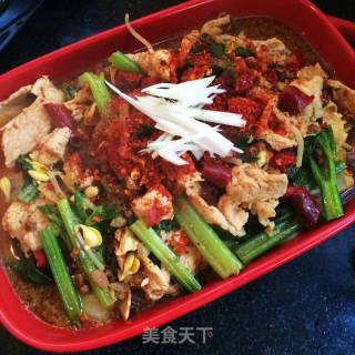水煮豆皮肉片的做法步骤：11