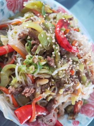 爆炒圆白菜肉末粉丝的做法步骤：12