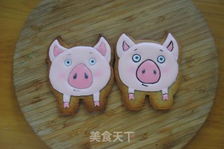 粉红猪糖霜饼干的做法步骤：11